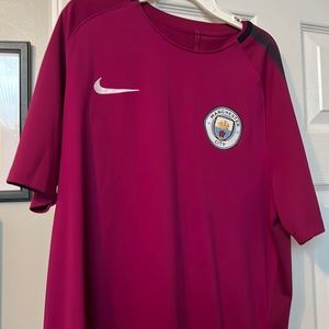 Manchester city football soccer shirt.